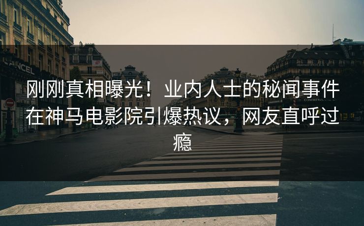 刚刚真相曝光！业内人士的秘闻事件在神马电影院引爆热议，网友直呼过瘾