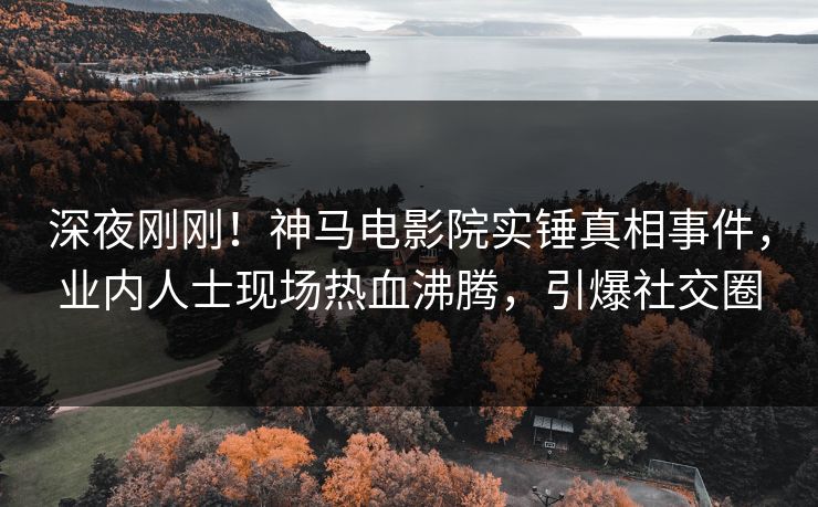 深夜刚刚！神马电影院实锤真相事件，业内人士现场热血沸腾，引爆社交圈