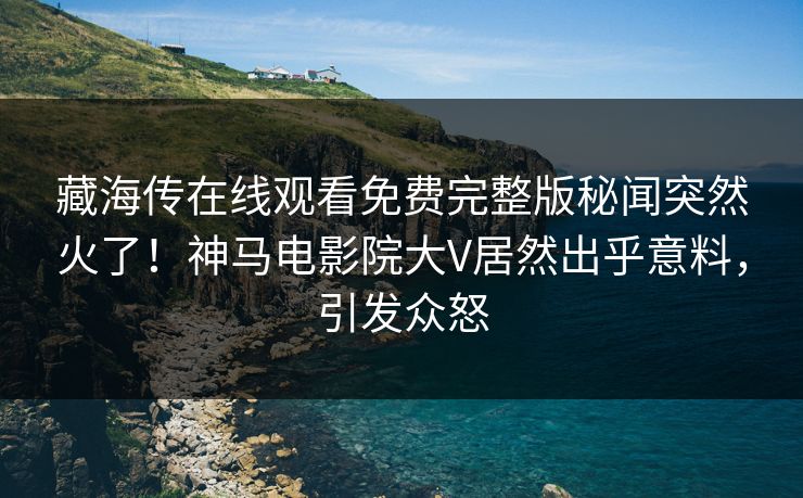 藏海传在线观看免费完整版秘闻突然火了！神马电影院大V居然出乎意料，引发众怒