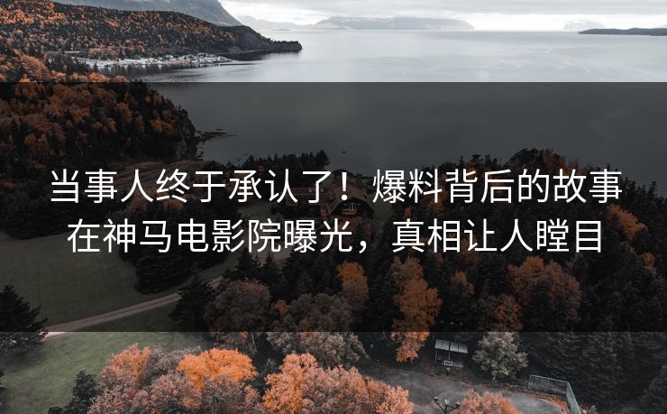 当事人终于承认了！爆料背后的故事在神马电影院曝光，真相让人瞠目