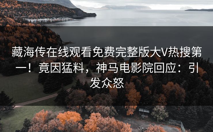 藏海传在线观看免费完整版大V热搜第一！竟因猛料，神马电影院回应：引发众怒